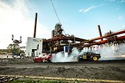 Finále Race The Streets, mezinárodního šampionátu v driftech v Dolní oblasti Vítkovic. 9. srpna 2025 v Ostravě.