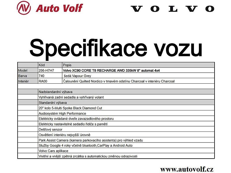 Volvo XC90 CORE T8 RECHARGE AWD 335kW 4x4 - fotka 2 z 13