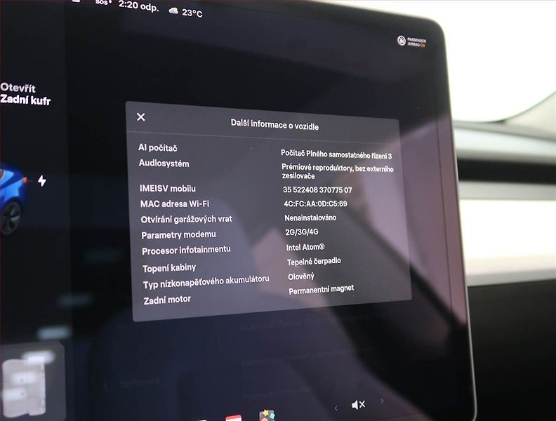 Tesla Model 3 (2021) Std Range Plus 55kWh, SoH 85% - fotka 29 z 32