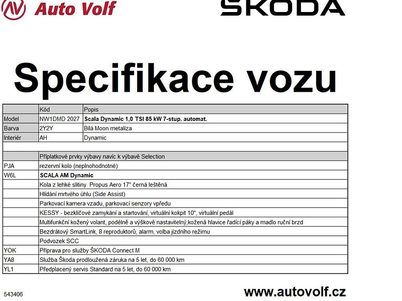 Škoda Scala Dynamic 1,0TSI 85kW - fotka 2 z 11