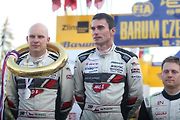 Vyhlášení nejlepších posádek 52. ročníku Barum Czech Rally Zlín, který ovládl Jan Kopecký.