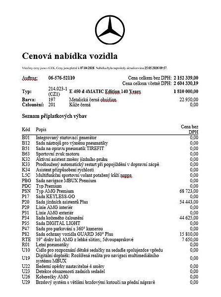Mercedes-Benz Třídy E (2026) E 450 d 4MATIC - fotka 21 z 23