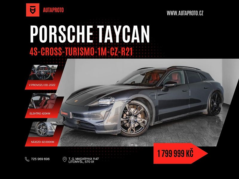 Porsche Taycan (2022) 4S*Cross*Turismo*1m*CZ*R21 - fotografie inzerátu