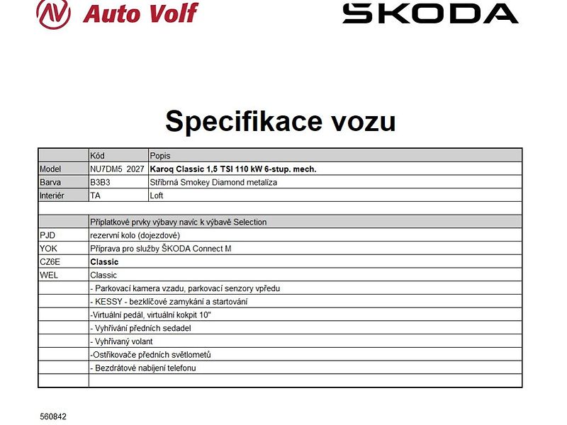 Škoda Karoq Classic 1,5TSI 110kW - fotka 2 z 11