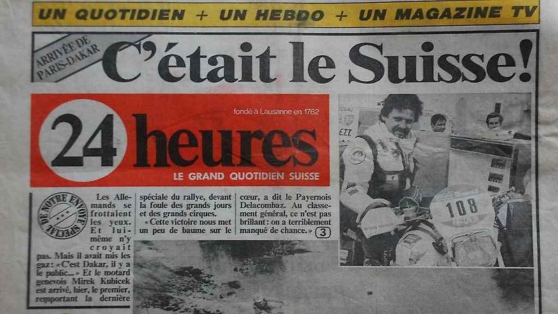 Momentka z první účasti na Dakaru v roce 1983.