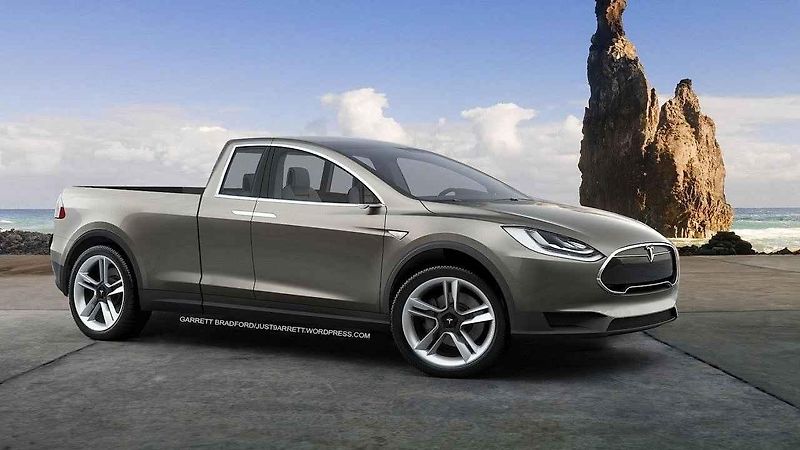 Oficiální ilustrace Tesly pick-up zveřejněná během představení tahače Tesla Semi.