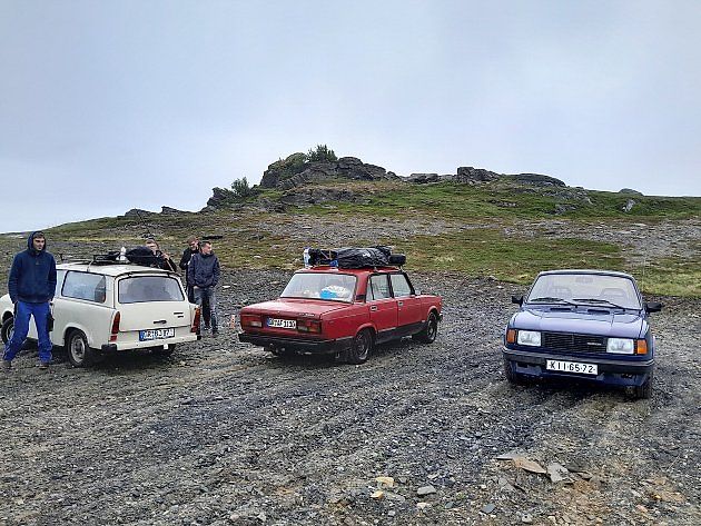 Přibližně sto kilometrů  od Skarsvagu  potkal Klemsa další retro cestovatele., zdroj: Se svolením Davida Klemsy