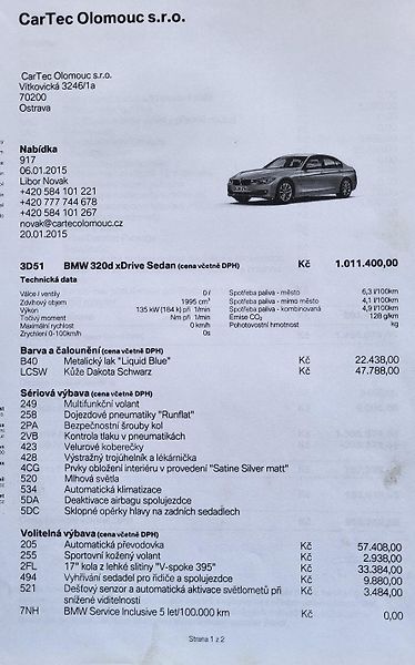 BMW Řada 3  320D XDRIVE   1MAJITEL ČR - fotka 31 z 37