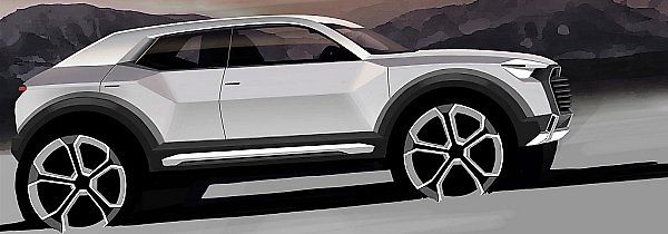 První skica plánovaného Audi Q1.