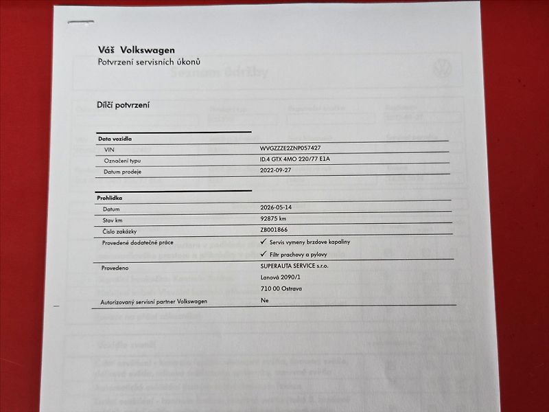 Volkswagen ID.4 GTX 220kW 4Mot. SOH 93% ČR 1.m - fotka 8 z 23
