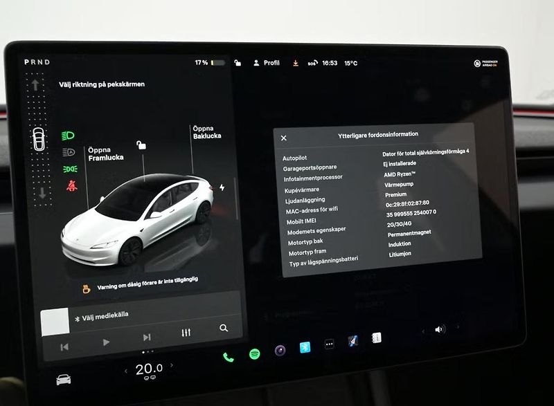 Tesla Model 3 LR AWD SoH 93% Autopilot Pano. - fotka 12 z 26