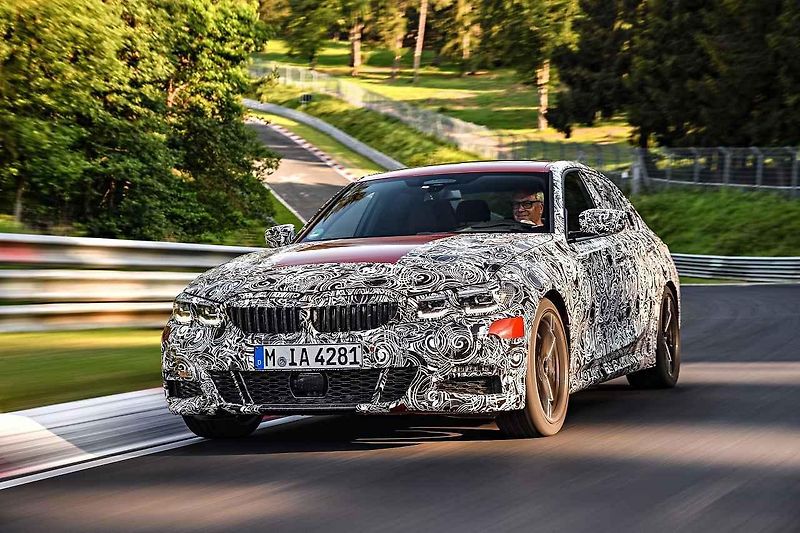 BMW 3 (2018) při testování na Nürburgringu