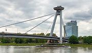 Most Slovenského národního povstání je dominantou Bratislavy. Vévodí mu restaurace na hlavici pylonu ve výšce 85 metrů, která dnes nese název UFO. Je spojená s vyhlídkovou plošinou, z níž je za dobré viditelnosti možné dohlédnout až sto kilometrů daleko.