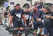 Mistrovství republiky strongmanů v Golčově Jeníkově, kde Mostečan Josef Hojdar vybojoval stříbro.