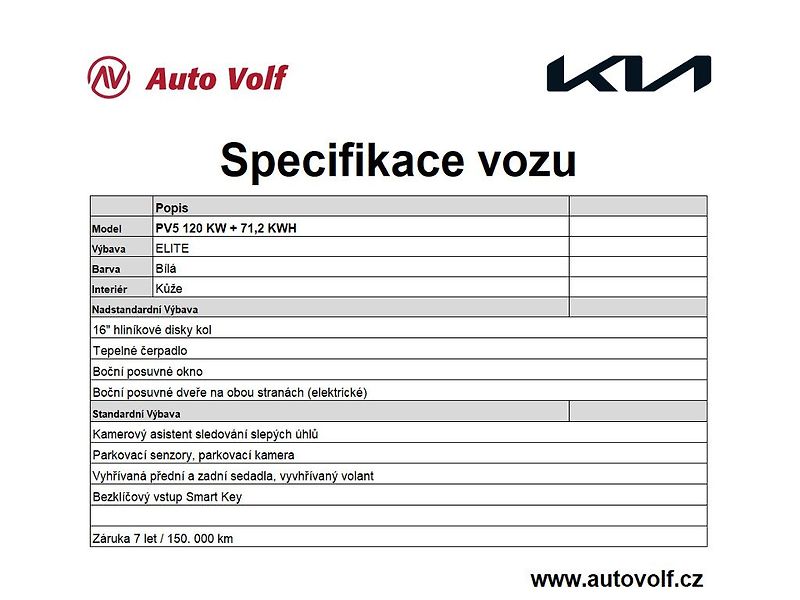 Kia PV5 Elite elektromotor 120kW/160k - fotka 2 z 14