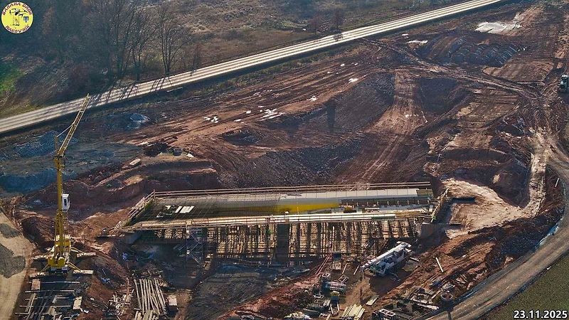 Staveniště dálnice D6 úseku Petrohrad - Lubenec. Foto: Jan Banán Svoboda