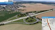 V místě křížení D55 se silnicí III/4353 Grygov – Velký Týnec vznikne mimoúrovňová křižovatka Velký Týnec. Řidiči již provizorním rondelem neprojedou ve směru Grygov - Velký Týnec, uzavírka je stanovena do konce července 2024.