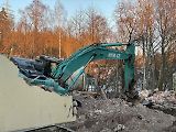 Demolice domů v ulici Za Můstkem v Trutnově Poříčí kvůli stavbě dálnice D11.