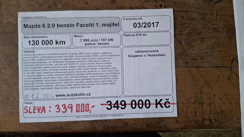 Mazda 6 2.0 benzin Facelit 1. majitel - fotka 41 z 41