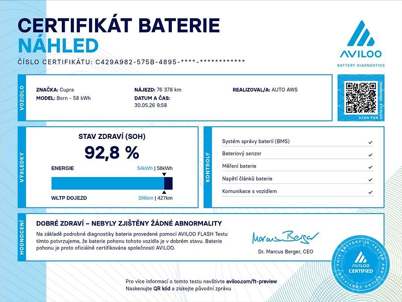 Cupra Born 150kW LED Kamera Tepelko - fotka 2 z 47