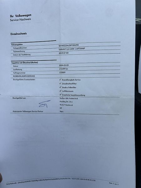 Volkswagen Golf (2019) 2.0 TDi 110 KW servisni kniha - fotka 28 z 29