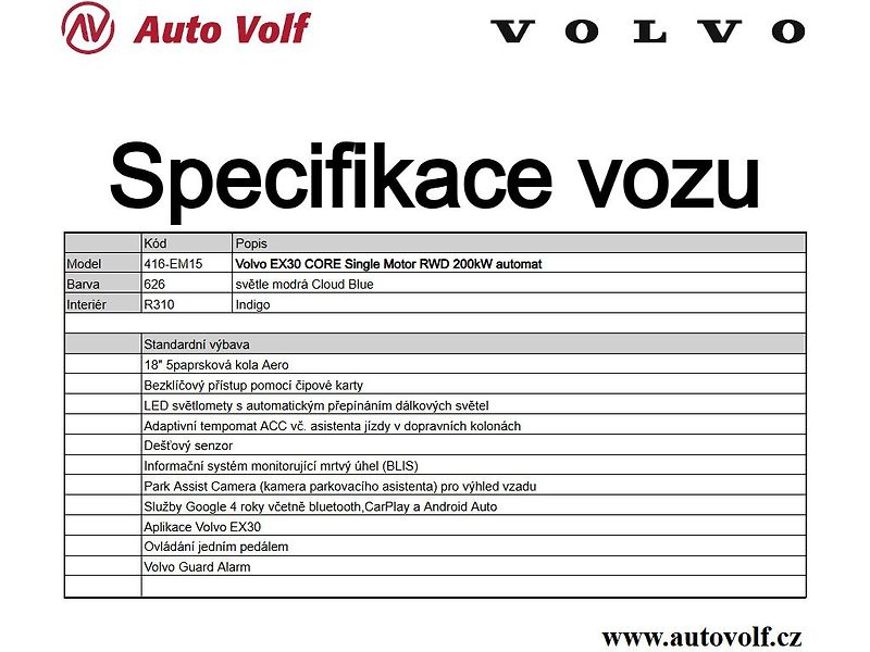 Volvo EX30 CORE P5 Single Motor RWD 200kW - fotka 2 z 13