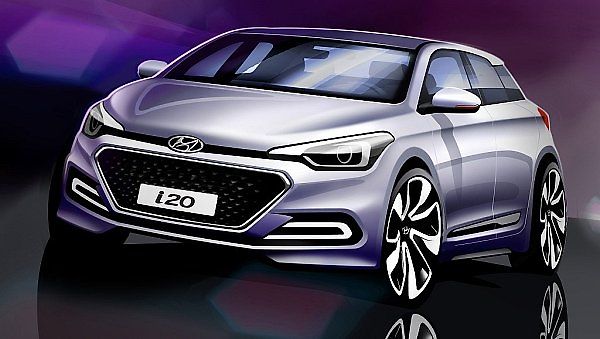 Skica nové generace Hyundai i20.
