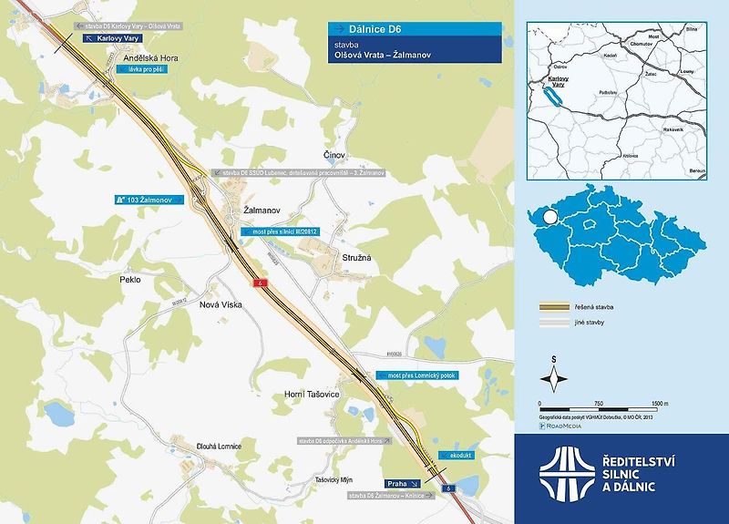 Silnice I/6 u Karlových Varů.