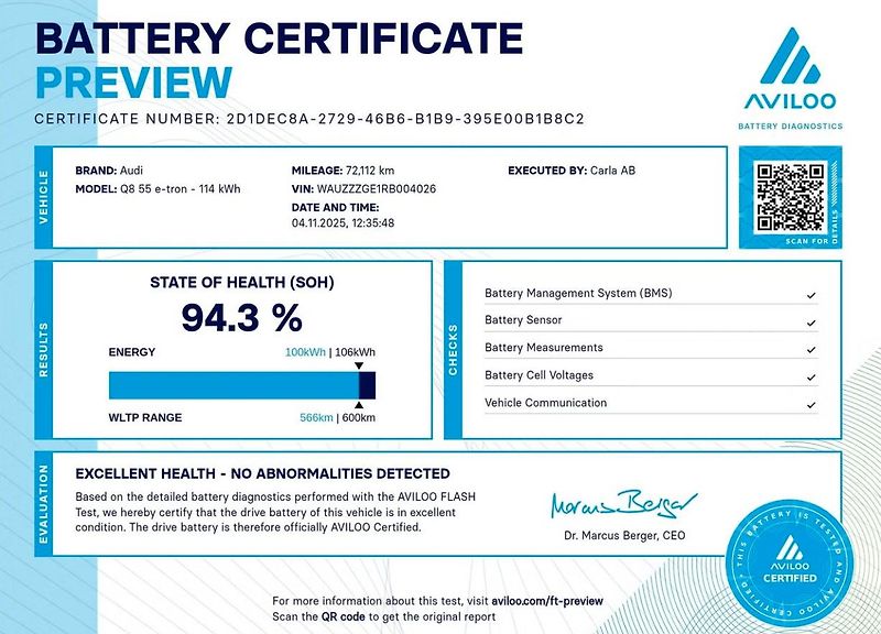 Audi Q8 e-tron 55 Q S-Line SoH 94% 360k Pano  - fotka 2 z 24