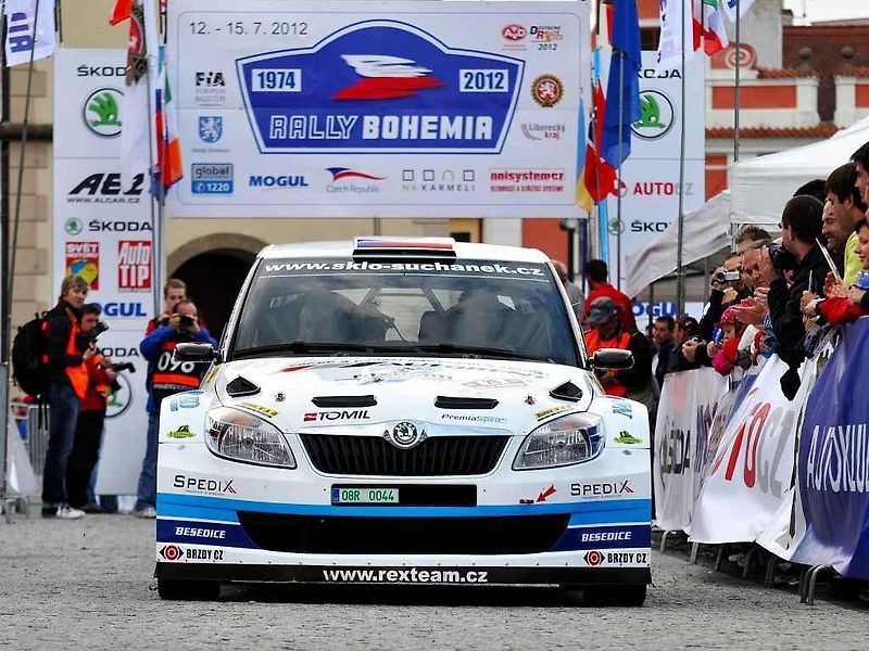 Posádka Semerád / Ceplecha na trati shakedownu Rally Bohemia 2012