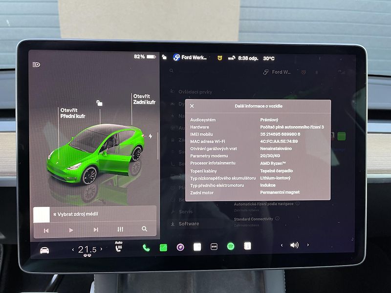 Tesla Model Y (2022) PERFORMANCE 393 Kw ,RYZEN,DPH - fotka 17 z 29