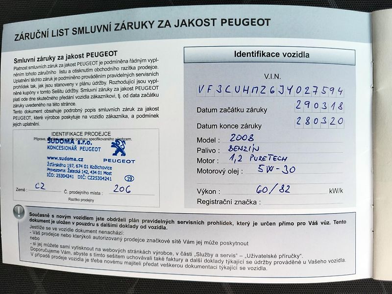 Peugeot 2008 1.2 PureTech 82k ČR 1.majitel - fotka 43 z 47