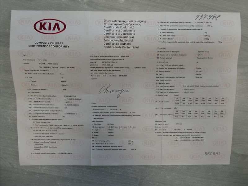 Kia Ceed 1,0 T-GDI Exclusive SW,2x pneu - fotka 34 z 35