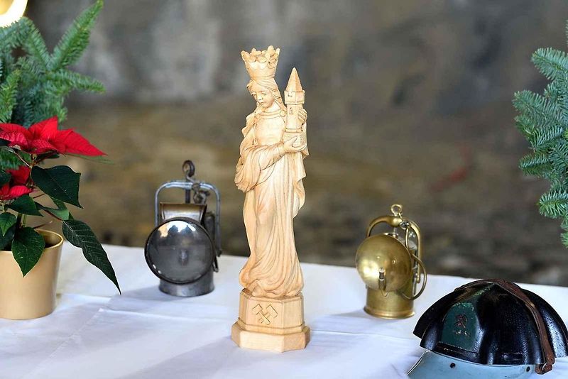 Žehnání svaté Barbory na stavbě tunelu Homole na budoucí dálnici D35 u Vysokého Mýta.
