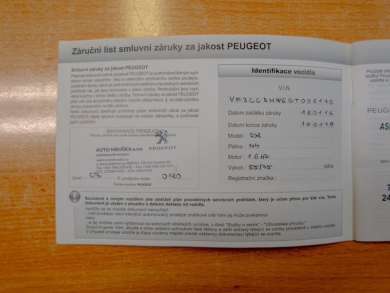 Peugeot 208 (2016) ČR 1.6HDI 55KW – PO SERVISU - fotka 36 z 38