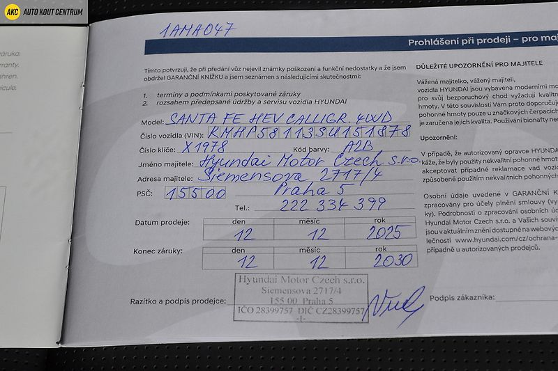 Hyundai Santa Fe 1.6T-GDI HEV 4WD CALLIGRAPHY 7 - fotka 92 z 95