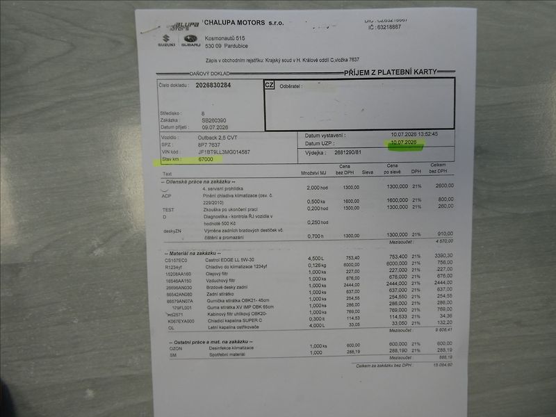 Subaru Outback 2,5 i 124kW AWD ČR,DPH,2x kola - fotka 39 z 46