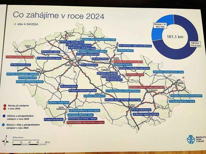 Kontrolní den na stavbě dálnice D35 u Vysokého Mýta.