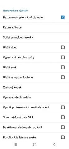 Vývojářské nastavení Android Auto., zdroj: Deník/Tomáš Rosa