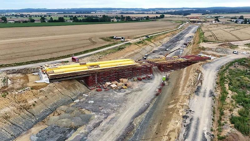 Stavba dálnice D35 Janov u Litomyšle - Opatovec u Svitav, srpen 2024