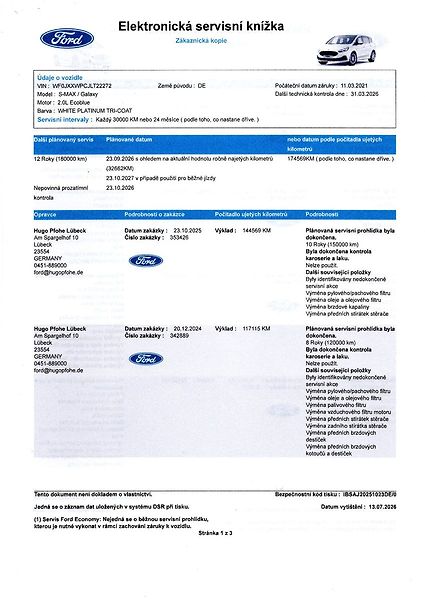 Ford S-MAX 2.0 140kW VIGNALE WEBASTO - fotka 50 z 76