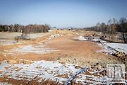 Stavba dálnice D11 u hranic s Polskem.