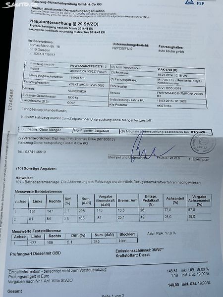 Volkswagen Golf (2015) 1.6 TDi 81KW servisni kniha - fotka 44 z 44