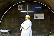 Žehnání svaté Barbory na stavbě tunelu Homole na budoucí dálnici D35 u Vysokého Mýta