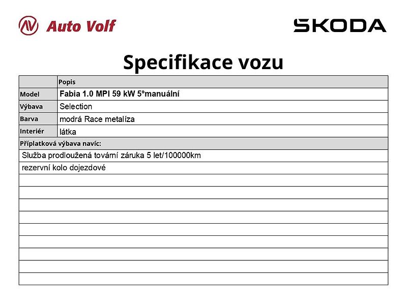 Škoda Fabia (2025) Selection 1.0 MPI 59 kW 5°manu - fotka 6 z 27