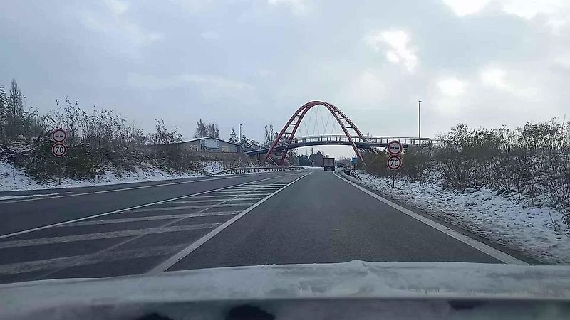 Jakmile napadl první sníh, na trasu jsme vyrazili, abychom změřili cestu mezi Úlibicemi a místem, kde se bude dálnice D35 napojovat u Plotiště na D11.