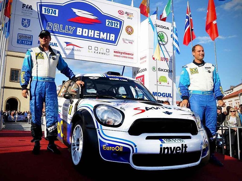 Posádka Semerád / Ceplecha na trati shakedownu Rally Bohemia 2012