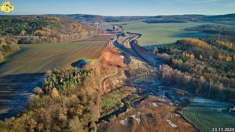 Staveniště dálnice D6 úseku Petrohrad - Lubenec. Foto: Jan Banán Svoboda