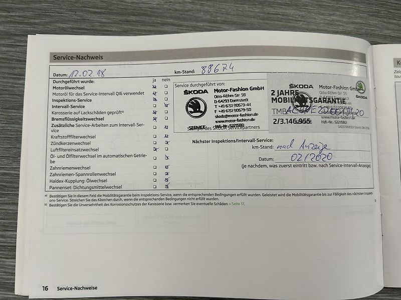 Škoda Octavia (2013) 1.4 TSi 103 KW servisní kniha - fotka 27 z 29