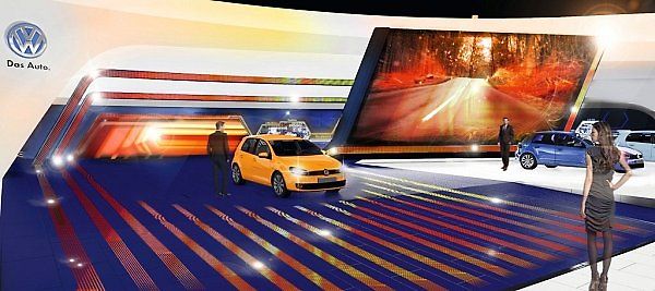 Expozice Volkswagenu na frankfurtském autosalonu 2013.